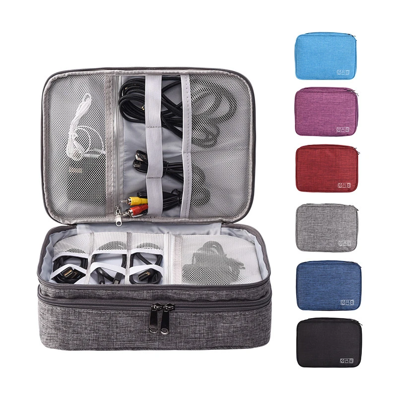 Travel Gadget Carry Bag Double Layer Universal Usb Cable Organizer BagElectronics Accessories Case For Charge