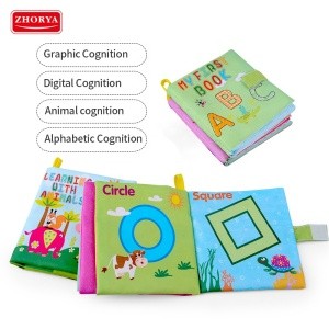 Various theme series clearly soft baby educational toys baby cloth book for kid  with cartoon pattern