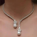 Vintage temperament pearl zircon collar wedding dress rhinestone necklace accessories