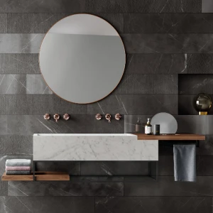 Wall-mounted new design porcelain stone ware bathroom vanity