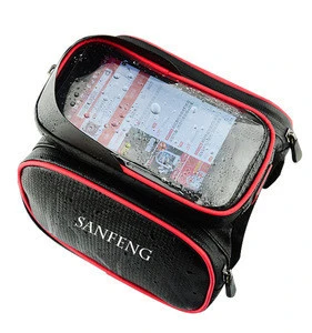 Water Resistant Bike Top Tube Pannier Bag, Wholesale Bicycle Front Frame Bag with Touch Screen Phone Case