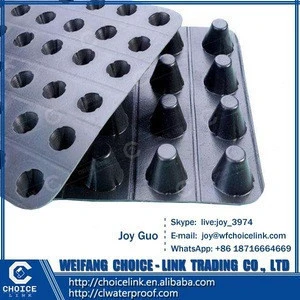 waterproof products single side HDPE dimple drainage sheet for roof garden