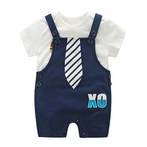 WCF463-1Baby Clothes Short Sleeve Summer Fashion T-Shirt+Suspender Pants Newborns Clothes Set neonatal clothing