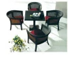 Weatherproof Outdoor Rattan Patio 4 Seater Garden Furniture Dining Set In Black Chair And Table