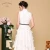 Import White Floral Embroidery Sleeveless cocktail party dress with belt from China