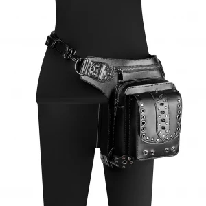 Wholeale steampunk tactical kight trend rivet sac a main shoulder handbag purse waist crossbody bags