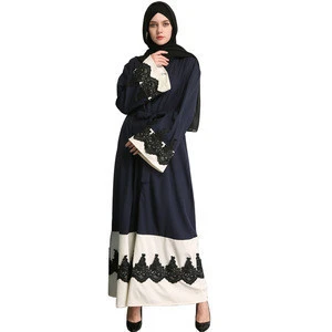 Wholesale 100% Polyester Abaya Muslim Women Wrap Long Dress Islamic Clothing