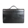 Wholesale 14 Inches Customized Logo Black Business Genuine Leather Mens Laptop Bags Briefcase For Men