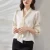 Import wholesale 2020 new style high quality pure color ladies silk shirt ribbon long sleeve women silk blouse from China