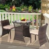 Wholesale 3pcs Wicker Outdoor Rattan Furniture Sets Garden Rattan Armless Dining Chair Bistro Dining Set