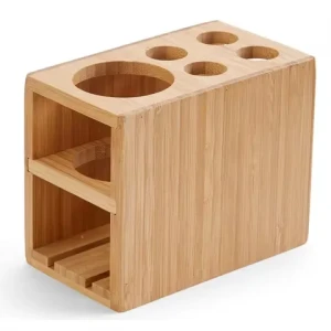 wholesale 5 slots custom smart wall mounted bamboo wooden toothbrush holders for bathroom
