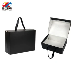 Wholesale cheap clear giant custom logo printed paper packing cardboard gift shoe box with handle