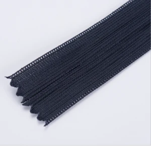 wholesale custom fashionable elegant high quality #3 lace edge Invisible nylon patentes zipper