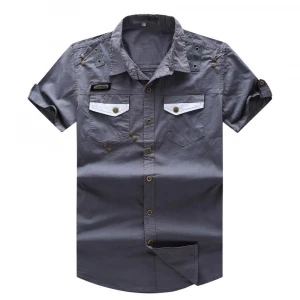 Wholesale Custom Men Shirt 100% Cotton Cargo Shirt For Men