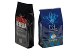 Wholesale custom printed Black side gusset stand up pouch ziplock with valve zipper flat block bottom coffee packaging bag