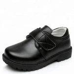 Wholesale custom students black school uniform children kids genuine leather dress shoes