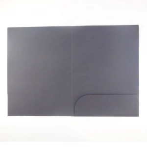 wholesale customized simple black one pocket paper presentation file folder with card holder as office stationery