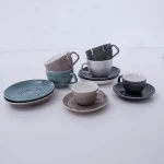 wholesale fancy round restaurant hotel porcelain ceramic coffee tea cup and saucer