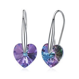 Wholesale Jewelry Stone Heart 925 Sterling Silver Earring