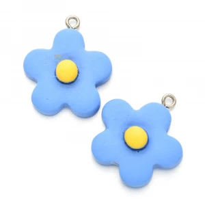 Wholesale Kawaii Cute Sweet Mixed Color resin flower Charms sunflower Charms DIY Earrings bracelet Jewelry Accessories