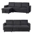 Import Wholesale l shape fabric corner tufted sectional sofa bed with storage Chaise from China