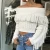 Import Wholesale Off Shoulder White Tassel Crop Sweater Women from China