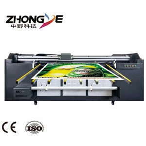 Wholesale price widely used Zhongye large format hybrid led flatbed uv printer for glass