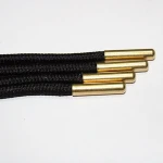 Wholesale printed shoelace accessory 20mm gold metal clip and metal tip
