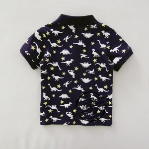 Wholesale Summer Western Children Clothes Pure Cotton Short Sleeve Cartoon Printed Boys T-Shirt Fashion Baby Boys Coat