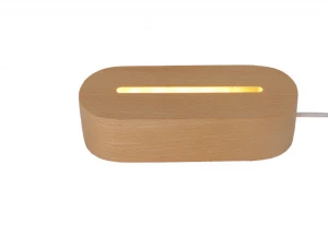 Wholesale USB 3D Lamp Base ZhongShan 3D Natural LED Wood Lamp Base