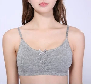 Wholesale Young Lady Grey Cheap Bra With Straps  Women Padded Underwear