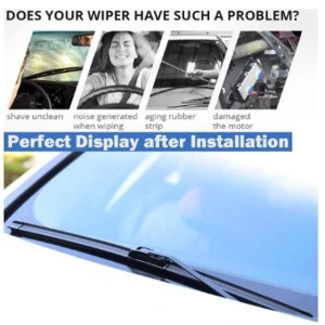 Wiper Blades Universal U/J Type Soft Frameless Bracketless Auto Car Windshield Wiper, Applicable for Rain &amp; Freezing Weather