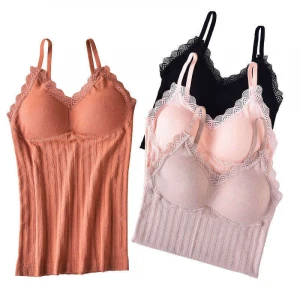 Women Lace Camisole Lady Solid Tank Tops Casual Women&#x27;s Underwear Cami