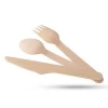 Wooden Disposable Cutlery 300 pc set: 100 Forks, 100 Spoons, 100 Knives