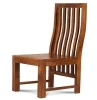 Wooden long grid design chair furniture