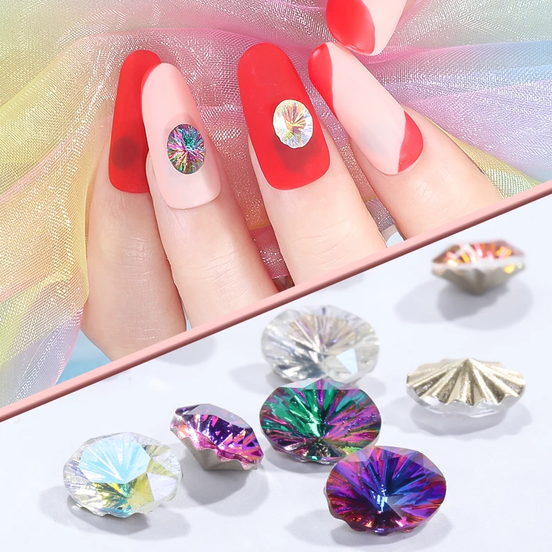 Xiaopu 2021 New fashion custom oval high quality k9 glass point back crystal rhinestone nails pointback diy decorate rhinestones
