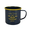 Yellow Blue Black China factory supplier cheap logo printed custom enamel metal camping coffee tea mug cup with custom logo