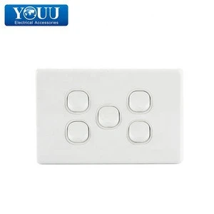 YOUU Light Switch for Australia SAA Certification With Led Indicator 5 Gang Wall Switch