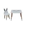 Yoyosta Kids Room Decoration High quality Wooden Kids White Rabbit Chair and Table Set 2 3 4 5 6 7 8 9 Years 1