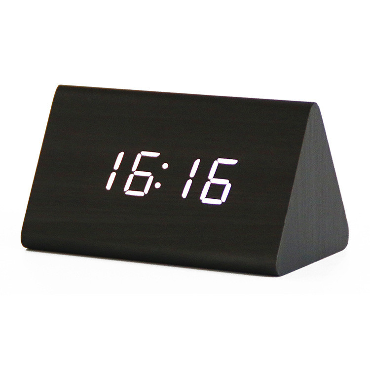 Buy Zogifts Desktop Table Clocks Digital Led Square Alarm Wood Wooden ...