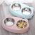 Import wholesale thickened feeder pet dog cat dual stainless steel bowls pet bowl cat double bowl from China