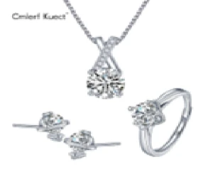 Cmierf Kuect super shiny light luxury style versatile jewelry set CK-SS1028 (white gold)