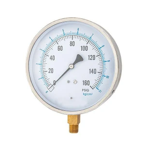 100MM BOTTOM PROCESS PRESSURE GAUGE WITH STAINLESS STEEL CASE OKT-1