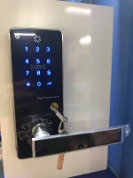 keyless access touching digital password RF card indoors single latch APP door locks