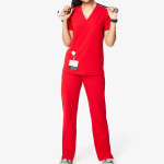 Best Selling Classic V Neck Medical Scrubs Nursing Clothes Spandex stretch hospital uniforms