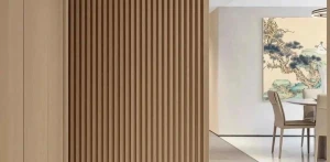 Bamboo And Wood Fiber Fluted Wall Panel Co-Extrusion for Hotel Home Interior Decor For Sale