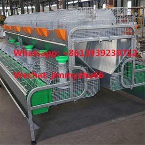 2Tiers 24Cells Industrial Poultry Cage Automatic Rabbit Breeder Cage