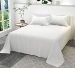 Durable Stripe King Size Bedsheet Luxury Comfort T132