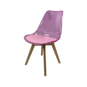 Transparent Acrylic Wood Leg Dining Chair DC-P03P
