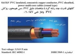 0.6/1kV concentric copper conductor, PVC insulated and sheathed power multi-core cables (round type)